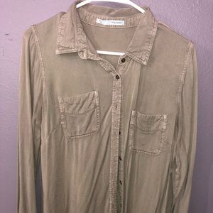 Button up army green shirt